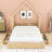 Queen Size House-Shaped Wooden Platform Bed with Storage Drawers and Guardrails-292540036