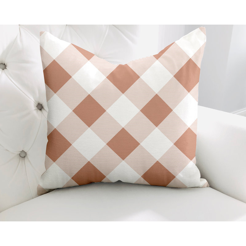  Housse et insert de coussin carré en coton Clementine, L 19 po x H 19 po, Pêche