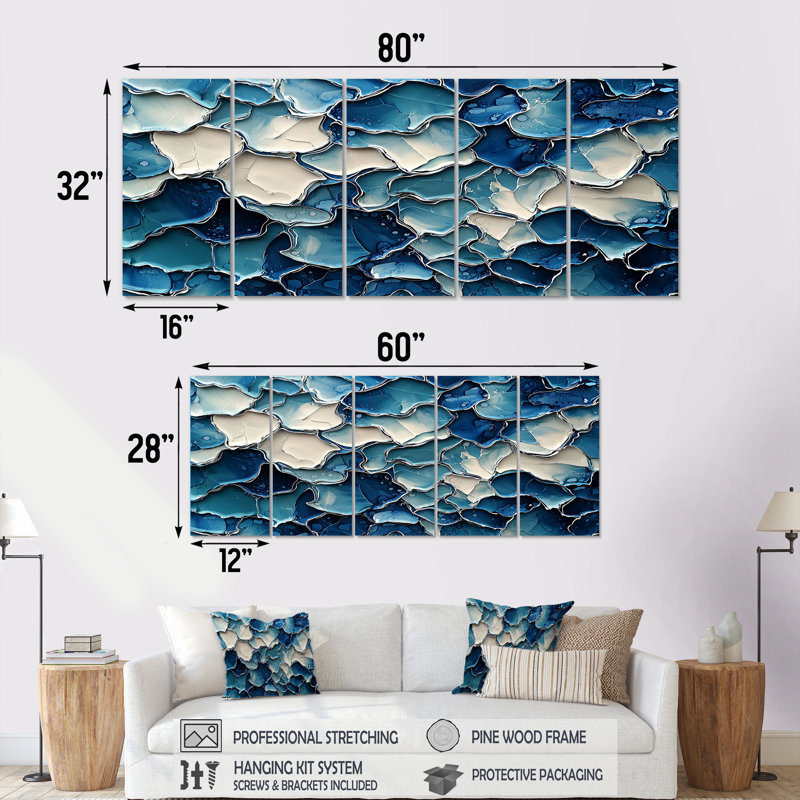 Nyota - décoration murale Collages abstraits - art mural moderne, H 32 po x l 80 po, 5