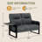 49.6" Faux Leather Mid-Century Loveseat 2 Seater Sofa-1085470634