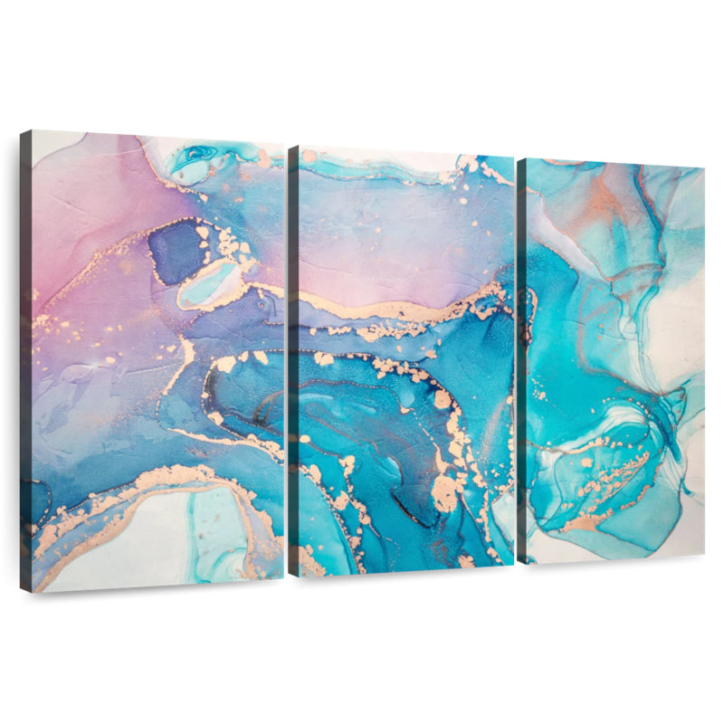Avery Gold Gilded Pastel Blots, 42" H x 65" W