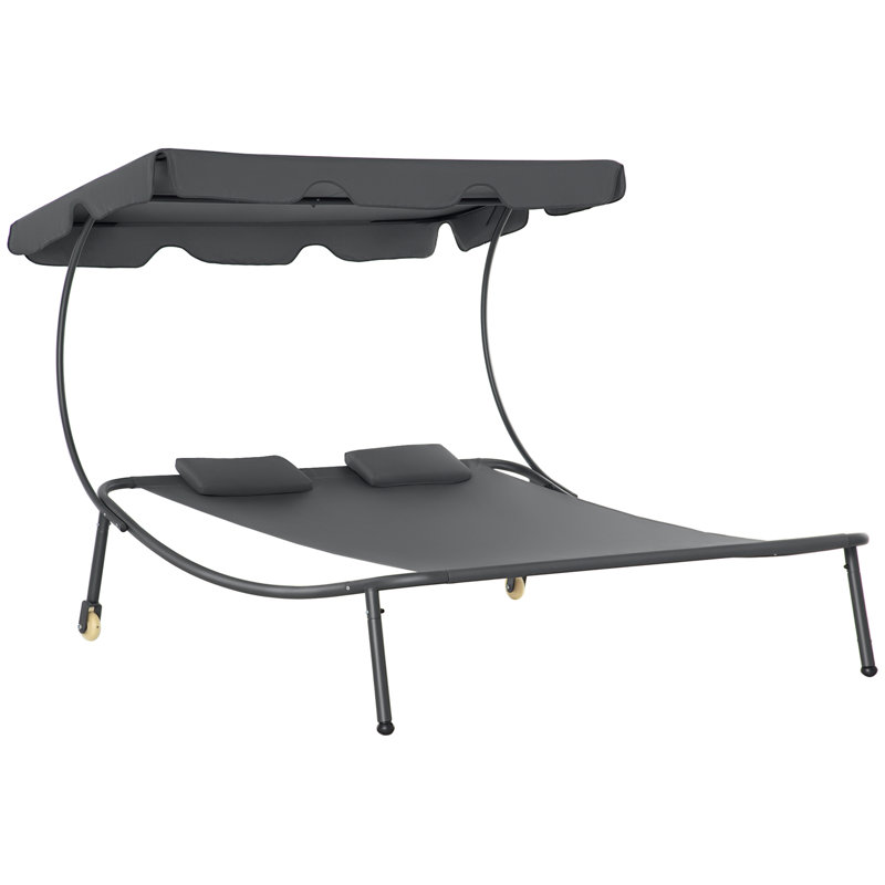 Wade 67'' Long Double Chaise with Cushions, Gray