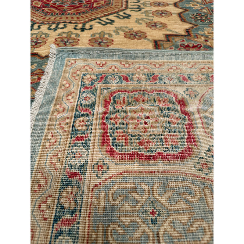 Tapis en laine et coton beige noué à la main Original