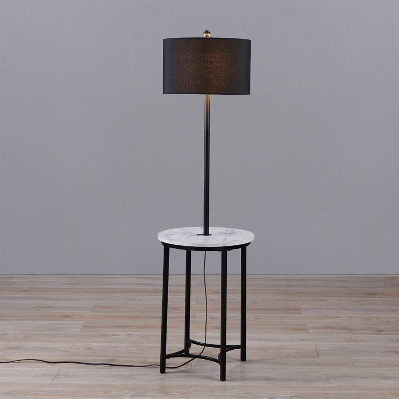 61.5'' Tray Table Floor Lamp with USB and Outlet