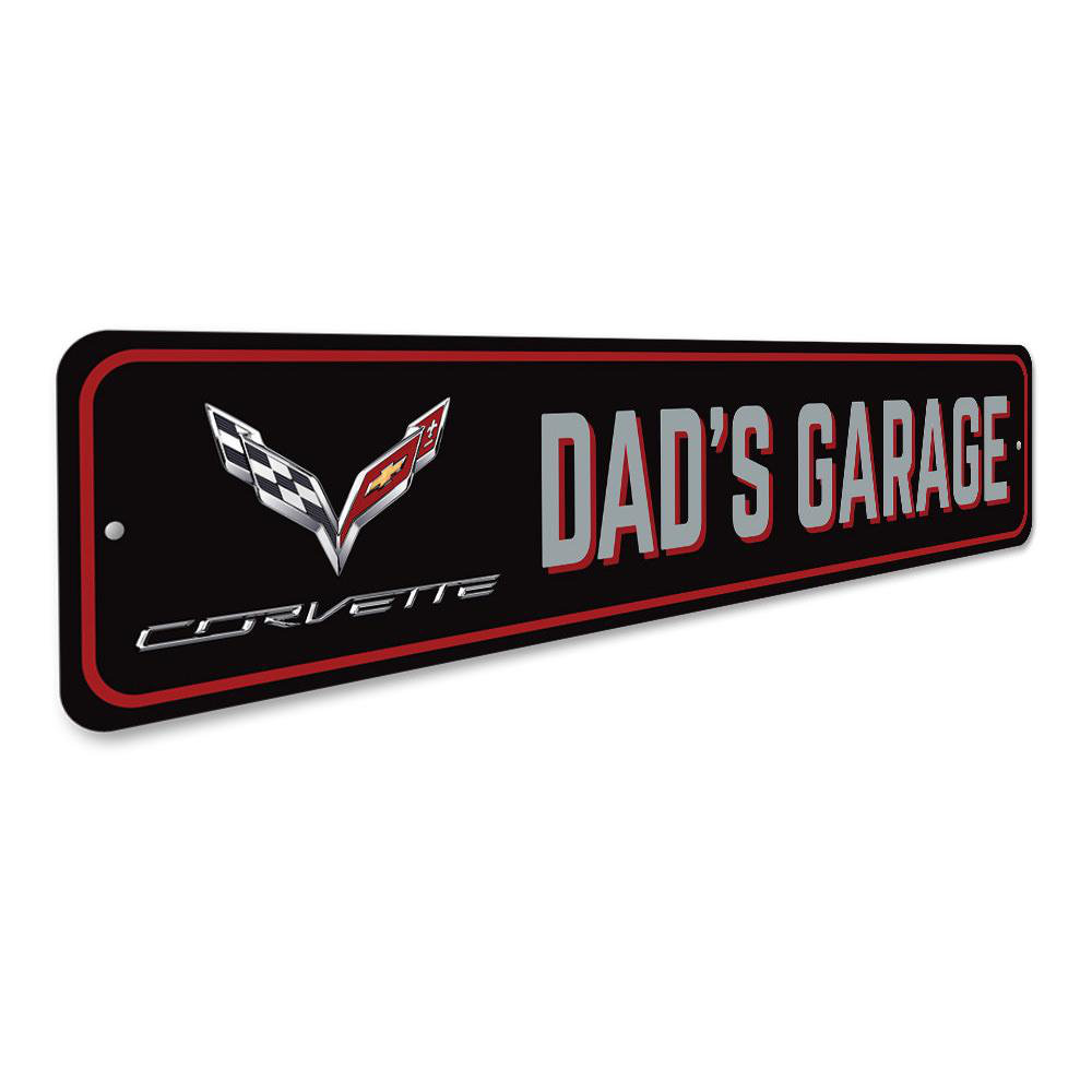 Dads Corvette Garage Aluminum Sign Lizton Sign Shop, Inc 