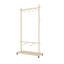 Séchoir à vêtements en bois massif avec 6 cintres en bois, conception compacte, tablette réglable et roulettes pour faciliter le déplacement - parfait pour la chambre à coucher, le salon ou le vestibule