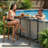 Bar Table, 55" Patio Counter Height Table, High Top Furniture With Hdpe Top, E-coating & Hammer-finish Frame, Adjustable Foot, All Weather For Hot Tub,balcony,poolside,kitchen(black)-1464006599-1464006602