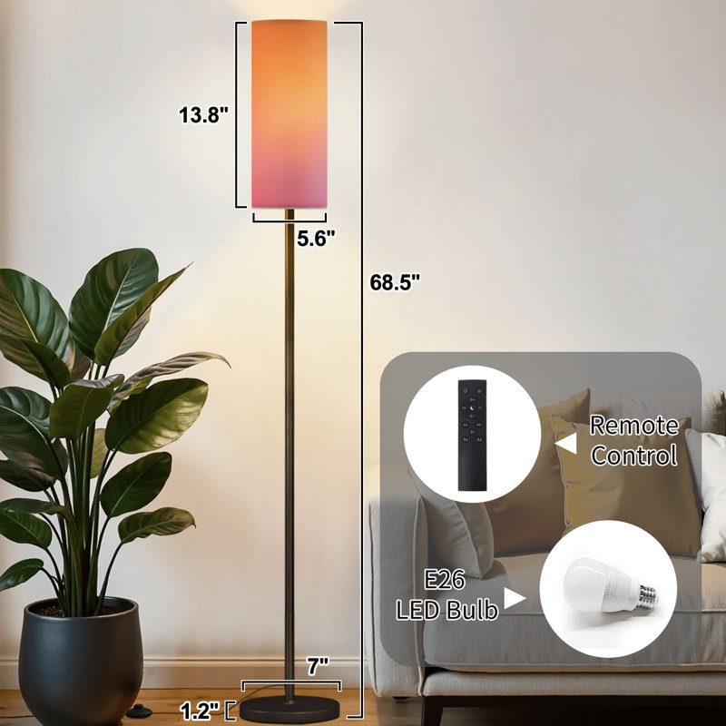 Lampe sur pied abstraite tisse sans soudure 60 s 70 s style hippie vagues psychédélique moderne lampe sur pied avec télécommande pédale abat-jour ampoule abat-jour lampe de coin pour salon chambre bureau