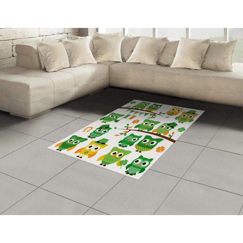 St. Patrick's Day High Density Long Fiber Poly Threads Decorative Area Rug Carpet, Rectangle 4' x 5'8"