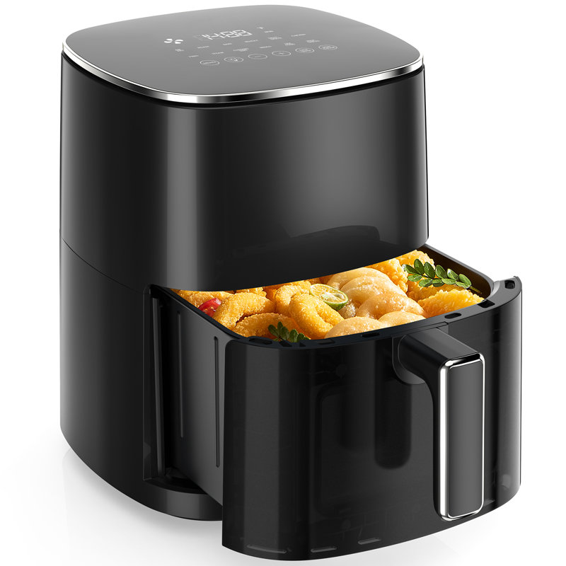 12-in-1 6.34 Quart Compact Air Fryer with Air Fry, Roast, Reheat, and Dehydrate Functions, Black
