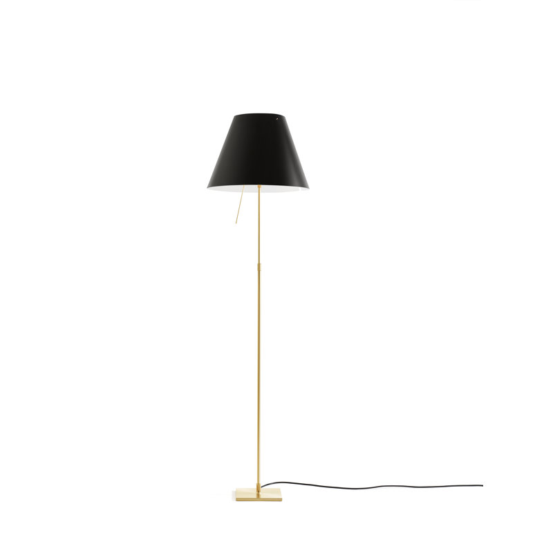 Costanza Floor Lamp with On/Off Switch, Silver, Petroleum Blue