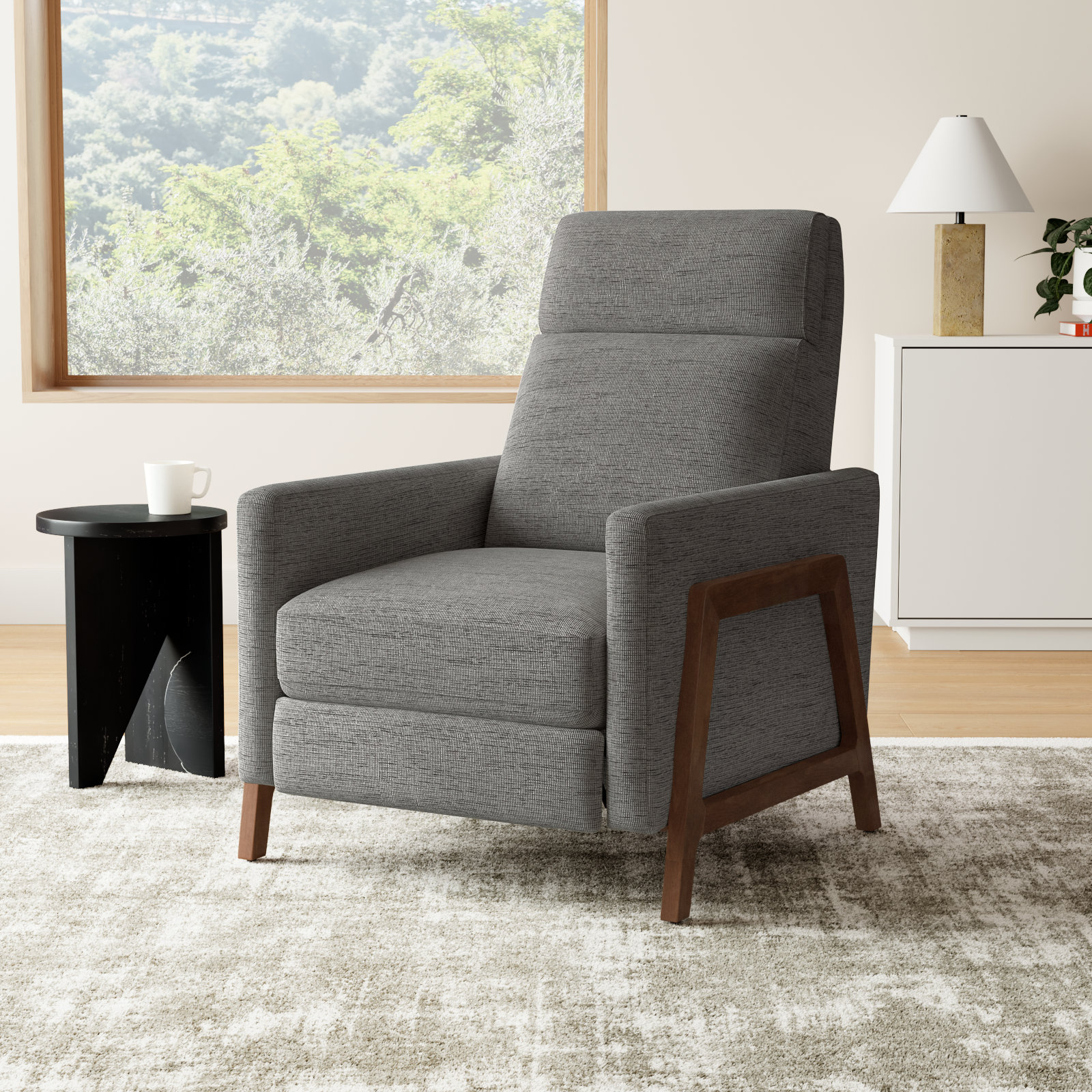 Bosse 34" Manual Recliner, Ashen Grey