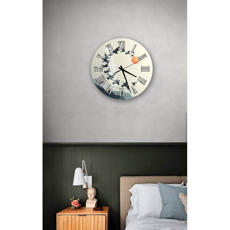 Horloge murale Modern, 14 pouces, Blanc anglais