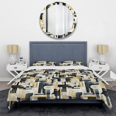 Ensemble de housse de couette Metropolitan Neutral Color Geometric I