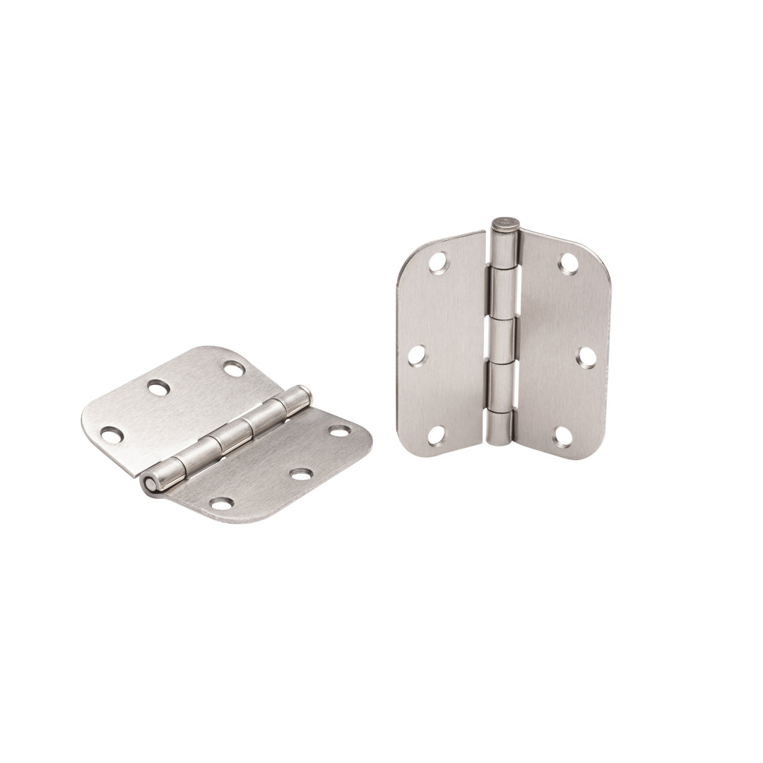 3.5 in. x 3.5 in. Full Mortise Residential 5/8 in. Radius Hinge with Removable Pin (Set of 2) Global Door Controls 