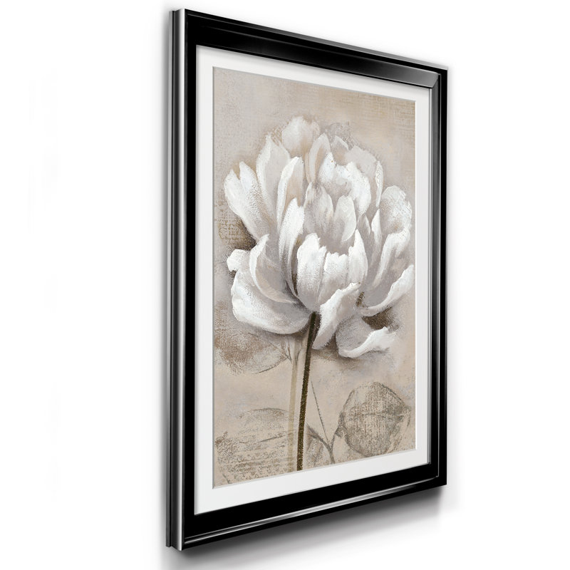 Doux blanc I - Cadre photo, reproduction d'art sur papier, Noir, H 30,5 po x l 42,5 po x P 1,5 po