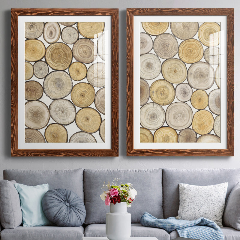 Tree Ring Study I encadré mat - prêt à accrocher, H 37,5 po x l 27,5 po x P 1 po, Érable