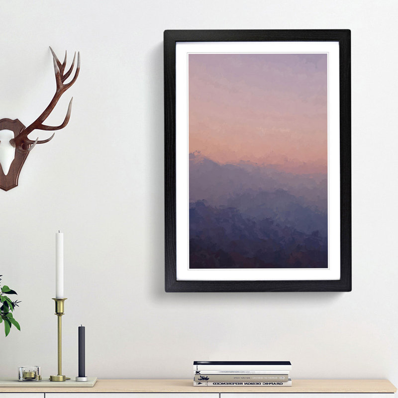 Sunset in California in Abstract - Picture Frame Graphic Art Print, Black Framed, 87cm H x 62cm W x 2cm D