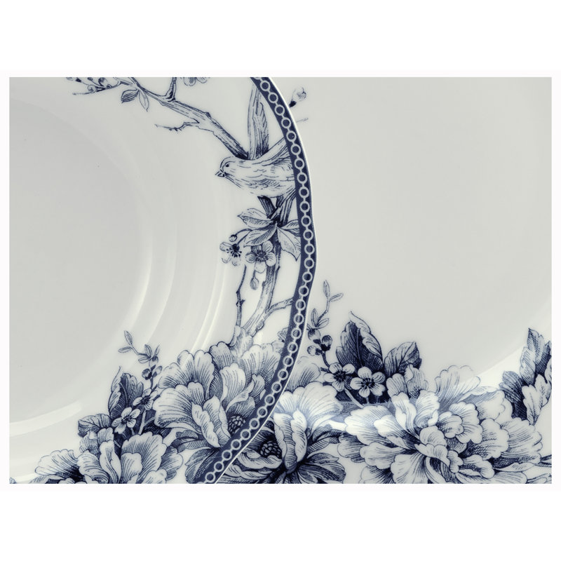 Adelaide Piece Porcelain China Dinnerware Set - Service for 4, Blue/​White