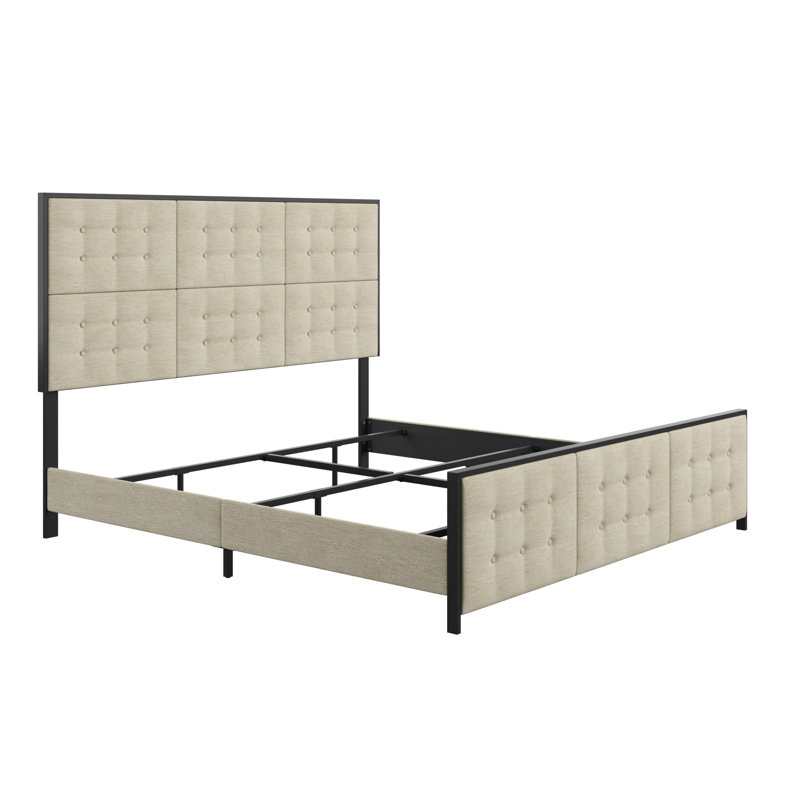 Upholstered Metal Bed, King