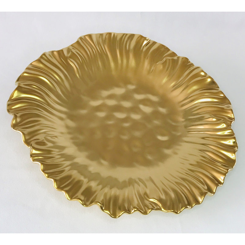 House Of Hampton® Ebberta Ceramic Platter, 1.25" H x 10" W x 10" D
