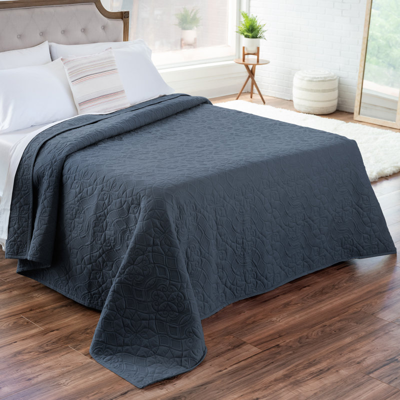 Basnight Cotton Quilt, Full/Queen , Slate Blue