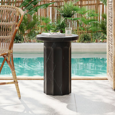Jamison Outdoor Lightweight Concrete Side Table