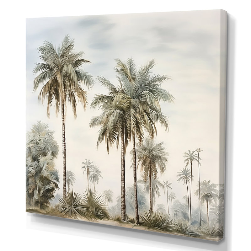 Palmiers sur la plage, impression sur toile, H 36 po x l 36 po x P 1,5 po, Toile tendue