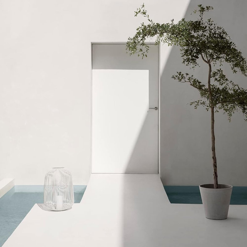 Lito Other Corner Lantern, 27 cm H x 28 cm W x 28 cm D, White