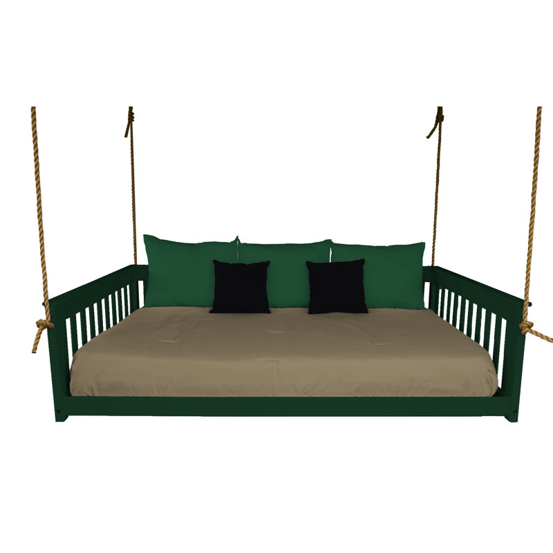 Lit de jour suspendu Carol Mission, Vert foncé, Double