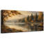 CXVU, forêt d'automne, art mural sur toile, scène d'automne en lac 24 x 48-132923253-132923288