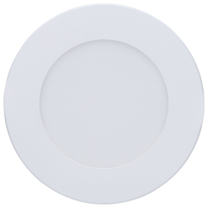 8 Watt LED Direct Wire Performer Series Downlight Remote Driver 4 Inch 27K/3K/35K/4K/5K CCT Selectable Round Flat Face White Finish