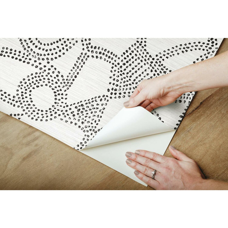 Peel & Stick Abstract Roll, White/Black