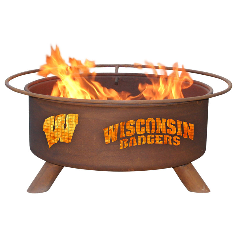 Collegiate Series Round Steel Fire Pit, University of Wisconsin