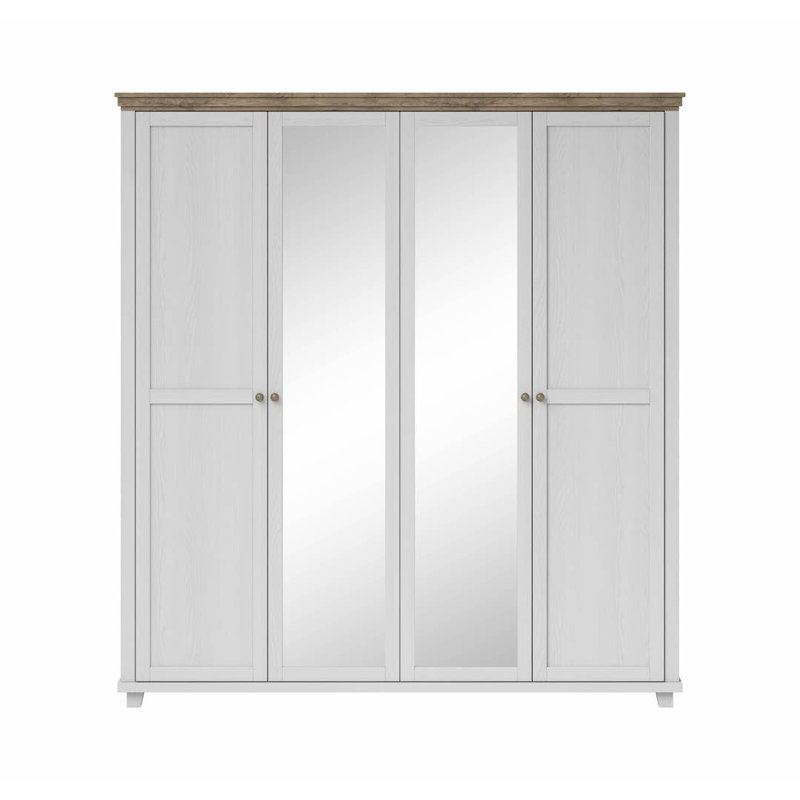 Nielsine 4 Door Manufactured Wood Wardrobe, Ash/Oak