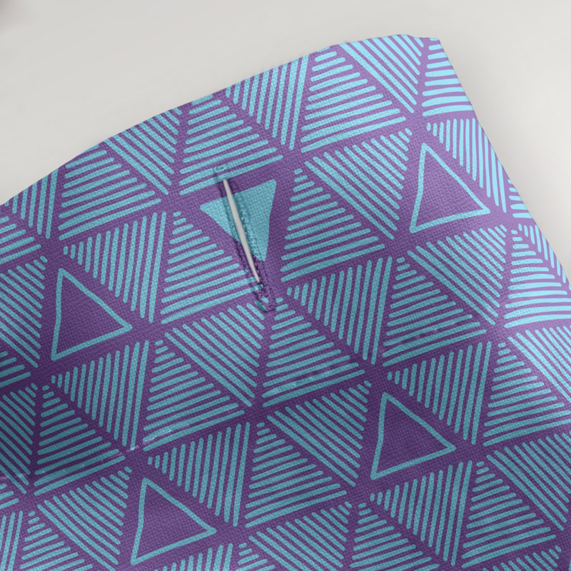 Rideau de douche simple à triangles à main classique Patricia Geoffrey, Mauve / bleu sarcelle