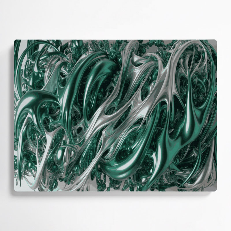 Art mural gris Biomorphic Abstraction 96, H 12 po x l 18 po