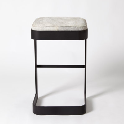 Upholstered Stool with Metal Frame