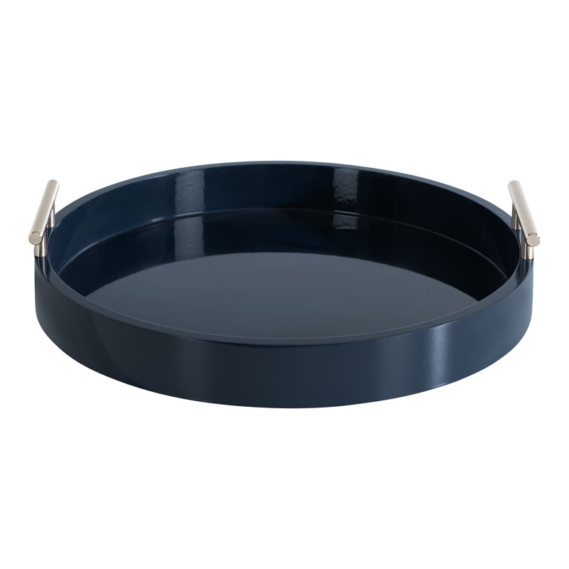 Plateau Norvan, Diamètre de 15,5 po, Bleu marine / argent