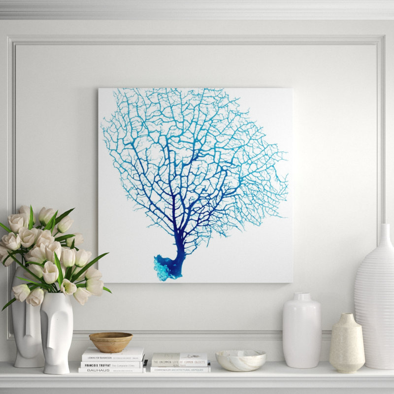 Blue Seafan Coral III Print by Sofia Fox, 36" H x 36" W, Plexi