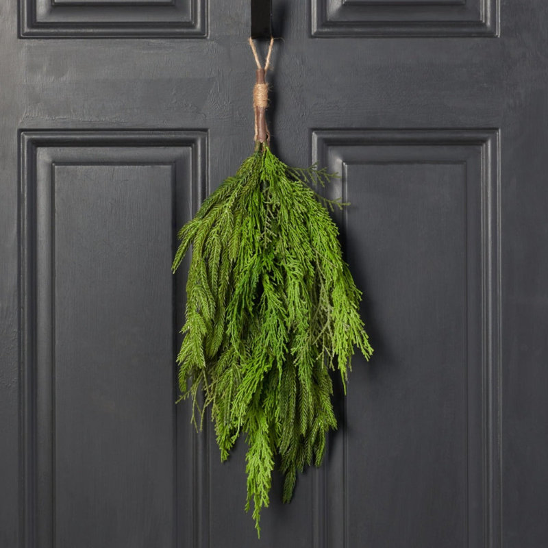 Real Touch Norfolk Pine & Cypress Mixed Winter Greenery Teardrop Swag
