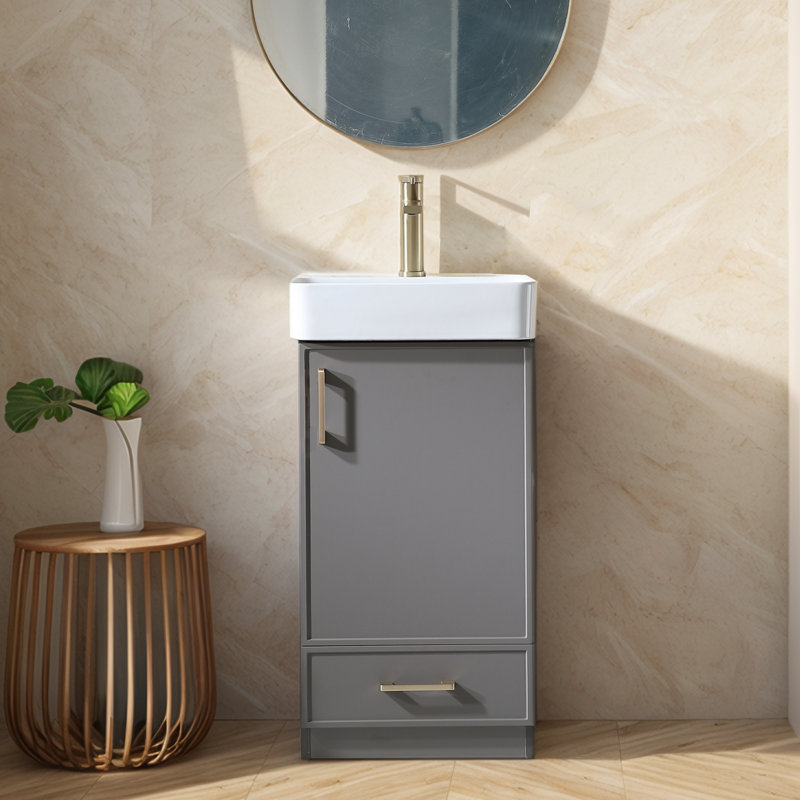 18'' Dark Gray Mini Single Bathroom Vanity Set