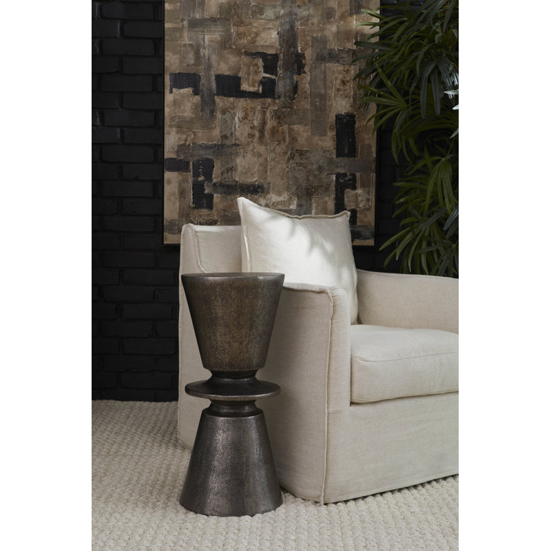 Clepsydra End Table, Antique Nickel