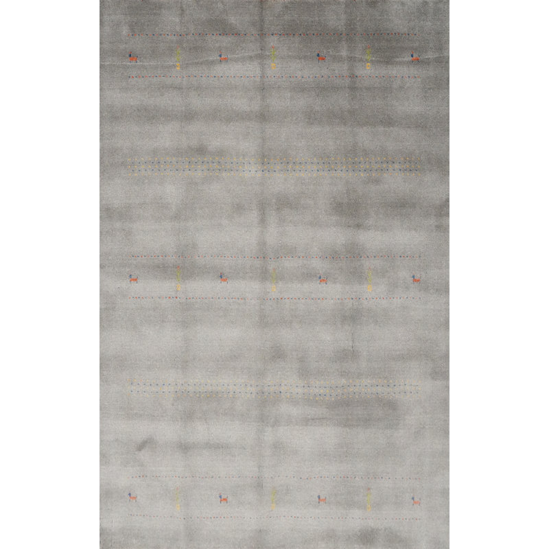 Tapis oriental en laine fait à la main de style Gabbeh 6 x 8