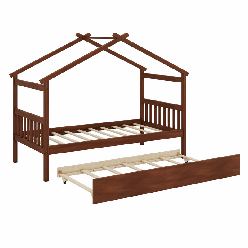 Lit en bois avec lit gigogne