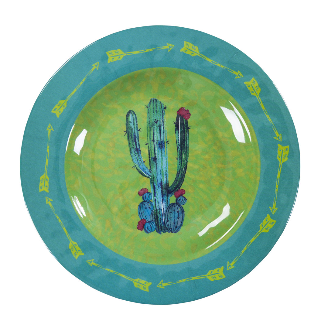 Cactus Melamine Plastic Salad Plate (Set of 4) Paseo Road by HiEnd Accents