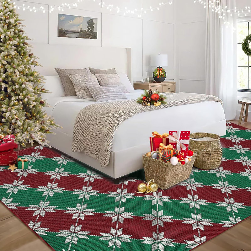 Tapis de Noël pliable Christmas Eve, Rectangle 8 pi 1 po x 10 pi 1 po