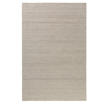 Modern Solid Hand-Made Hand-Woven Wool/Cotton Area Rug