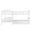 Lit simple superposé en forme de L avec lit gigogne - blanc-446877996