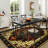 Indoor&Outdoor Washable Floral Pattern Carpet Area Rug Non-sliping Backing